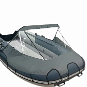 Тент универсальный носовой для лодки ПВХ 340-450 серый