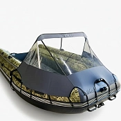 Тент универсальный носовой для лодки ПВХ 340-450 графит